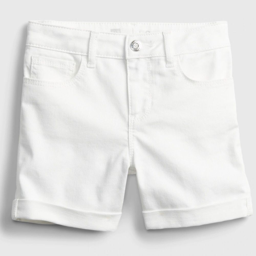 Gap Kids Stretch Midi White Rolled Hem Jean Shorts Size 10